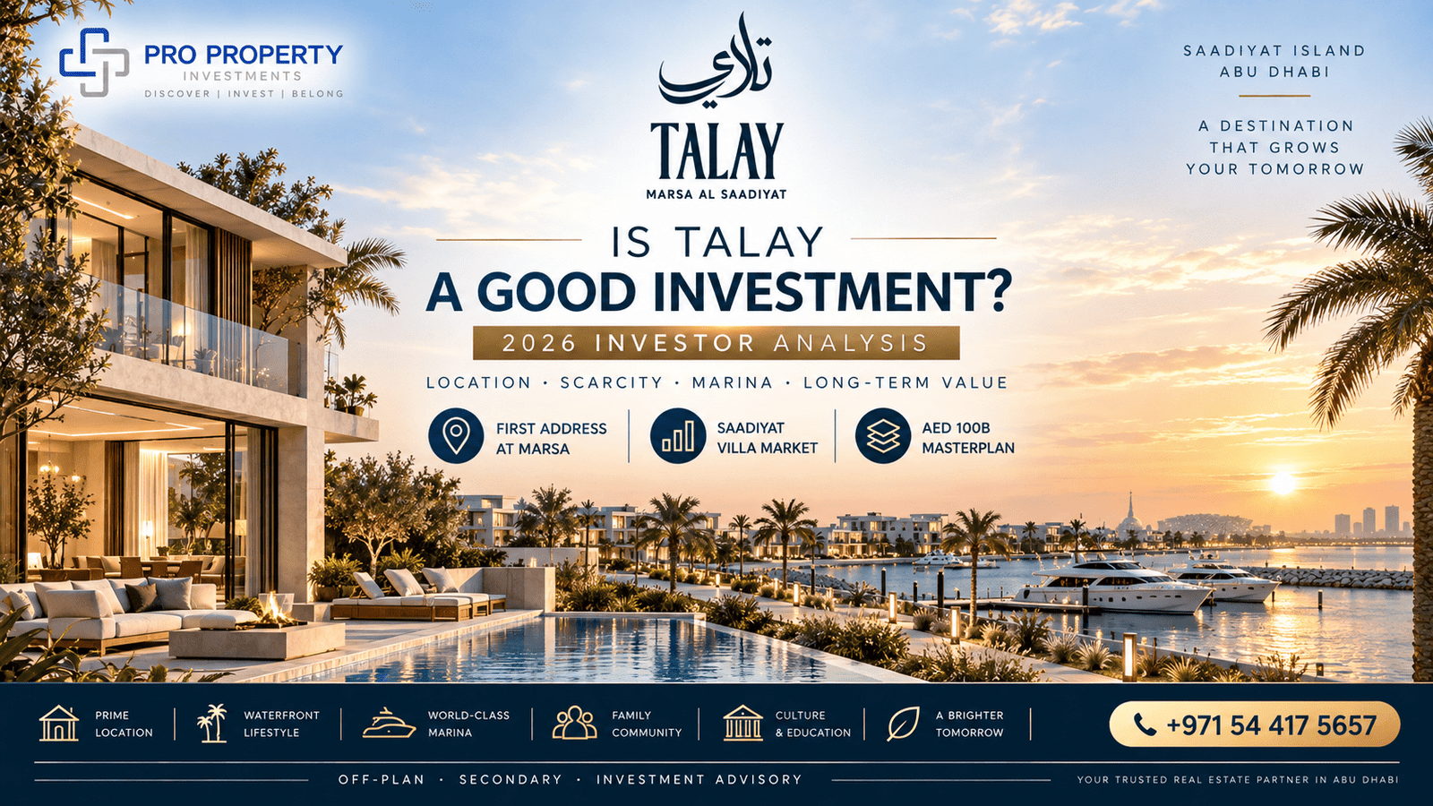 Talay at Marsa Al Saadiyat investment analysis for luxury villa buyers in Abu Dhabi