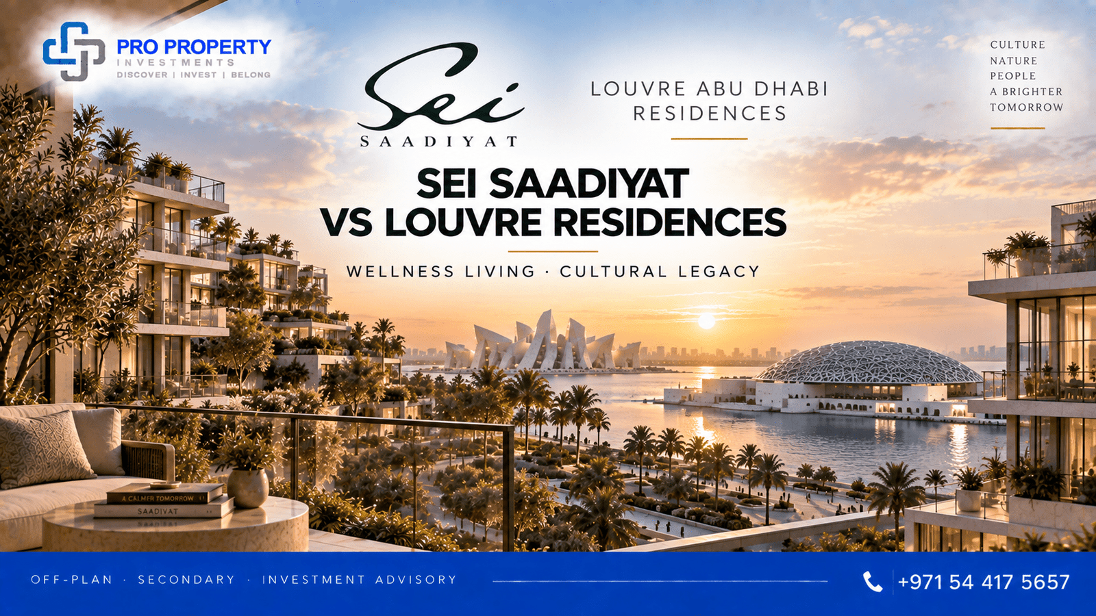 Sei Saadiyat vs Louvre Abu Dhabi Residences comparison in Saadiyat Cultural District