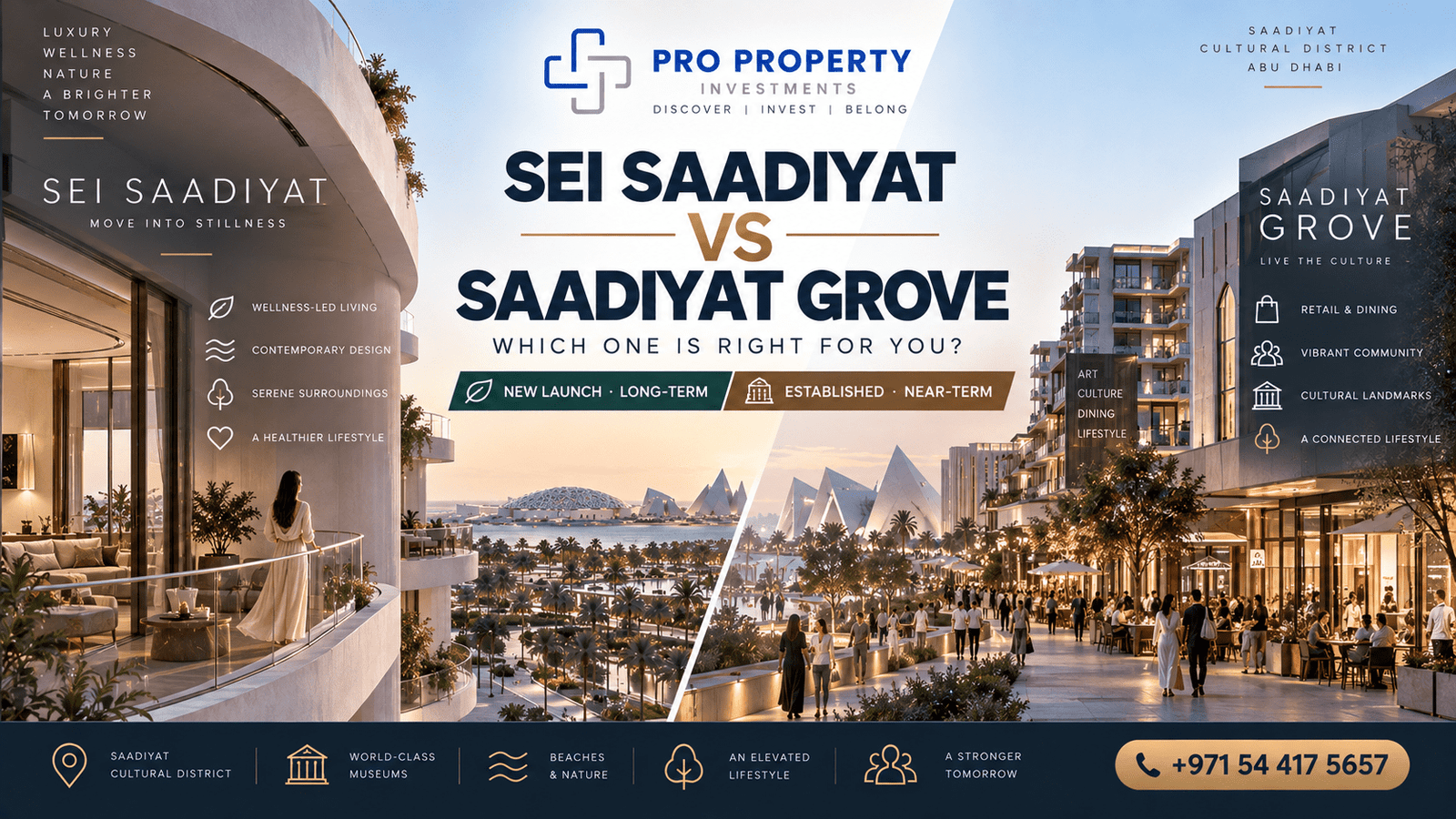 Sei Saadiyat vs Saadiyat Grove property comparison in Abu Dhabi Cultural District